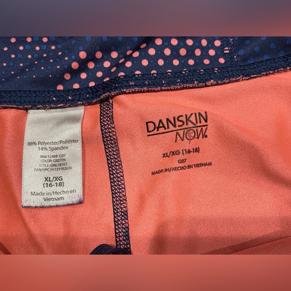 Danskin Now Navy and Coral Polka Dot Leggings - Picture 7 of 10